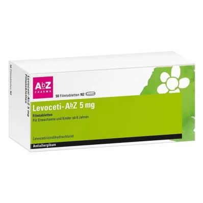 LEVOCETI-AbZ 5 mg filmdrasjerte tabletter, 50 stk LEVOCETI-AbZ 5 mg filmdrasjerte tabletter, 50 stk