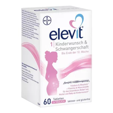 Elevit 1 Fertilitet &amp; Graviditetstabletter, 1x60 stk