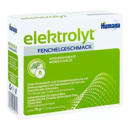 HUMANA Elektrolytt fennikelpulver sammenleggbar boks, 75 g