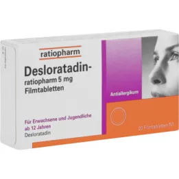 DESLORATADIN-ratiopharm 5 mg filmdrasjerte tabletter, 20 stk