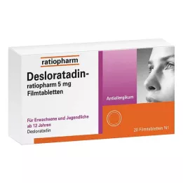 DESLORATADIN-ratiopharm 5 mg filmdrasjerte tabletter, 20 stk