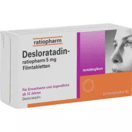 DESLORATADIN-ratiopharm 5 mg filmdrasjerte tabletter, 50 stk