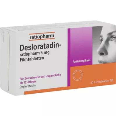 DESLORATADIN-ratiopharm 5 mg filmdrasjerte tabletter, 50 stk