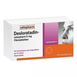 DESLORATADIN-ratiopharm 5 mg filmdrasjerte tabletter, 50 stk