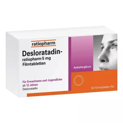 DESLORATADIN-ratiopharm 5 mg filmdrasjerte tabletter, 50 stk
