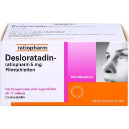 DESLORATADIN-ratiopharm 5 mg filmdrasjerte tabletter, 100 stk