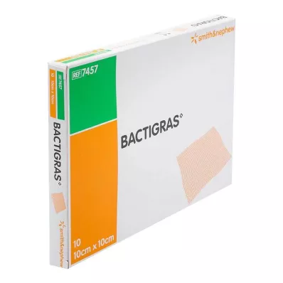Bactigras antiseptisk parafingasbind 10x10 cm, 10 stk