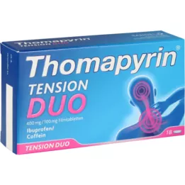 THOMAPYRIN TENSION DUO 400 mg/100 mg filmdrasjerte tabletter, 18 stk