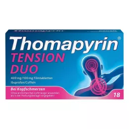 THOMAPYRIN TENSION DUO 400 mg/100 mg filmdrasjerte tabletter, 18 stk