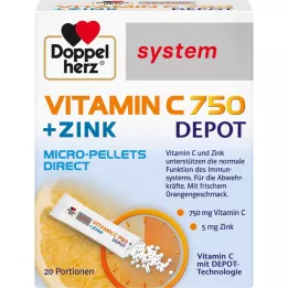 DOPPELHERZ Vitamin C 750 Depot system Pellets, 20 stk
