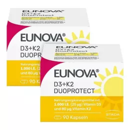 EUNOVA DuoProtect D3+K2 1.000 I.E./80 μg Kps.Combi, 2X90 St