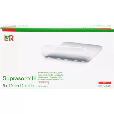 SUPRASORB H Hydrocoll. tynn bandasje 5x10 cm, 10 stk SUPRASORB H Hydrocoll. tynn bandasje 5x10 cm, 10 stk