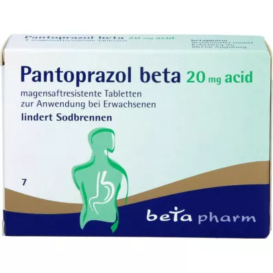 PANTOPRAZOL beta 20 mg sure enterotabletter, 7 stk