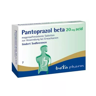 PANTOPRAZOL beta 20 mg sure enterotabletter, 7 stk