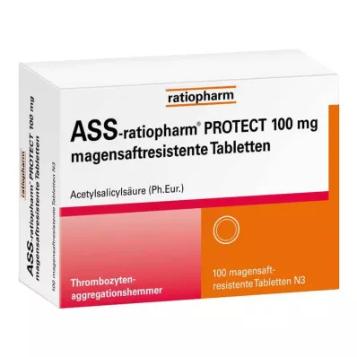 ASS-ratiopharm PROTECT 100 mg enterotabletter, 100 stk ASS-ratiopharm PROTECT 100 mg enterotabletter, 100 stk