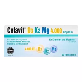 CEFAVIT D3 K2 Mg 4000 IE harde kapsler, 60 stk