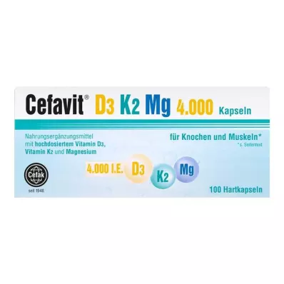 Cefavit D3 K2 Mg 4000 IE harde kapsler, 100 stykker