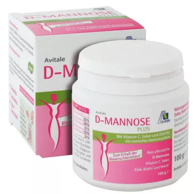 D-MANNOSE PLUS 2000 mg pulver med vitaminer og mineraler, 100 g D-MANNOSE PLUS 2000 mg pulver med vitaminer og mineraler, 100 g