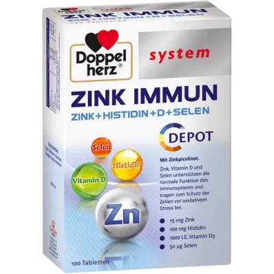 DOPPELHERZ Zink Immune Depot system tabletter, 100 stk
