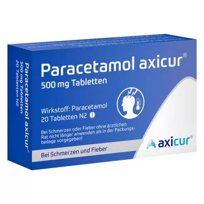 Paracetamol axicur® 500 mg tabletter, 20 stk Paracetamol axicur® 500 mg tabletter, 20 stk