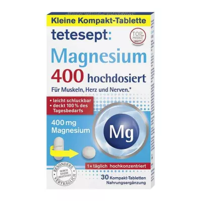 Tetesept Magnesium 400 høydosetabletter, 30 stk Tetesept Magnesium 400 høydosetabletter, 30 stk