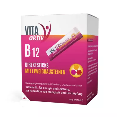 VITA AKTIV B12 Direct Sticks med Protein Building Blocks, 90 stk