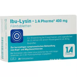 IBU-LYSIN 1A Pharma 400 mg filmdrasjerte tabletter, 20 kapsler