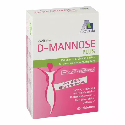 D-Mannose Plus 2000 mg tabletter med vitamin og mineral, 60 stk D-Mannose Plus 2000 mg tabletter med vitamin og mineral, 60 stk