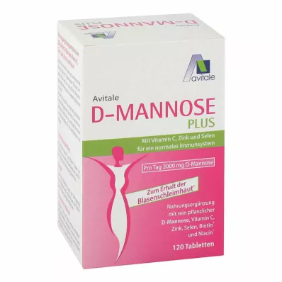 D-Mannose Plus 2000 mg tabletter med vitamin og mineral, 120 stk
