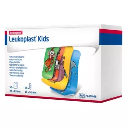LEUKOPLAST barnestrimler 38x63mm/19x56mm hver 50 stk, 100 stk