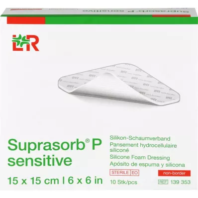 SUPRASORB P sensitive PU-Skum v.non-bor.15x15cm, 10 stk