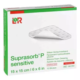 SUPRASORB P sensitive PU-Skum v.non-bor.15x15cm, 10 stk