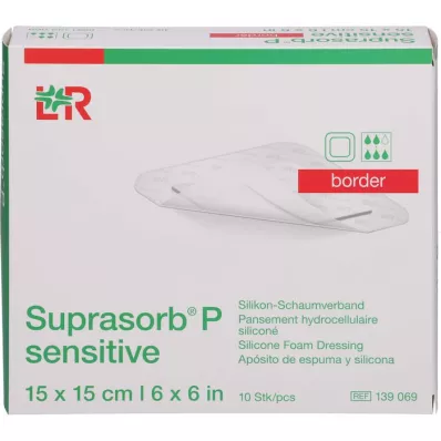 SUPRASORB P sensitive PU-Skumkant 15x15cm, 10 stk
