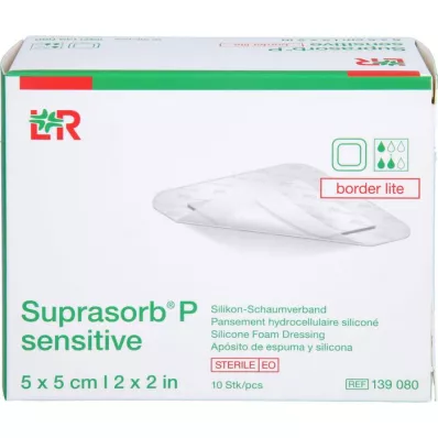 SUPRASORB P sensitive PU-Skum v.bor.lite 5x5cm, 10 stk