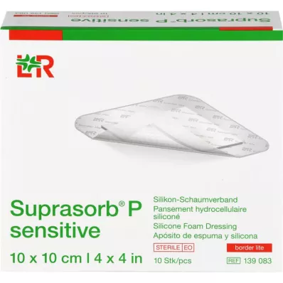 SUPRASORB P sensitive PU-Skum v.bor.lite 10x10cm, 10 stk