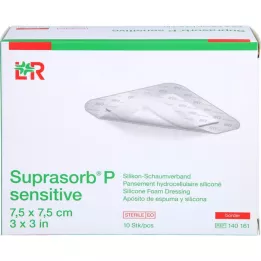 SUPRASORB P sensitive PU-Skumkant 7,5x7,5 cm, 10 stk