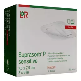 SUPRASORB P sensitive PU-Skumkant 7,5x7,5 cm, 10 stk