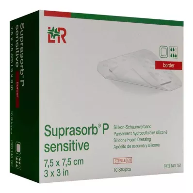 SUPRASORB P sensitive PU-Skumkant 7,5x7,5 cm, 10 stk