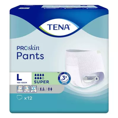 TENA Bukser Super L engangsbukser for inkontinens, 12 stk TENA Bukser Super L engangsbukser for inkontinens, 12 stk
