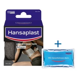 HANSAPLAST Sport Kinesiology Tape 5 cmx5 m svart, 1 stk