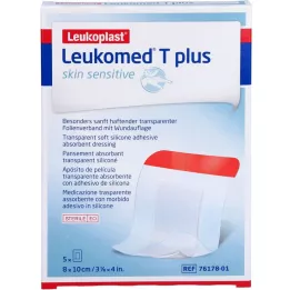 LEUKOMED T plus hudsensitiv steril 8x10 cm, 5 stk