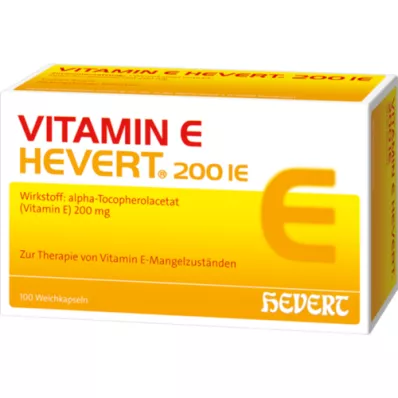 VITAMIN E HEVERT 200 IE myke kapsler, 100 stk