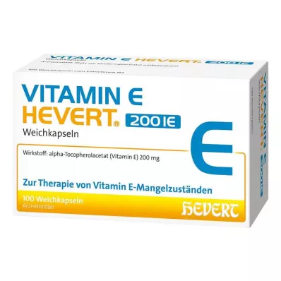 Vitamin E Hevert 200 IE myke kapsler, 100 stk Vitamin E Hevert 200 IE myke kapsler, 100 stk