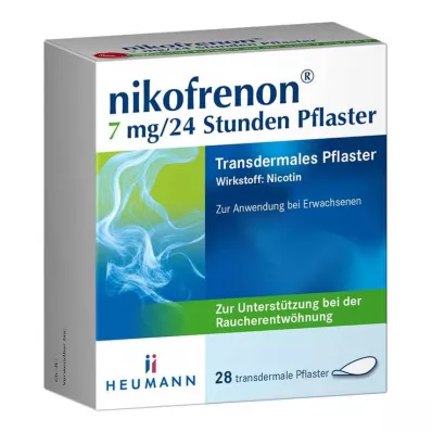 NIKOFRENON 7 mg/24 timer depotplaster, 28 stk