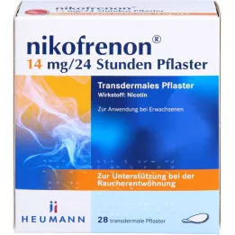 NIKOFRENON 14 mg/24 timer depotplaster, 28 stk
