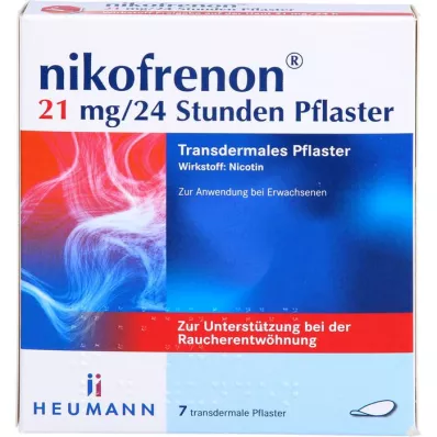 NIKOFRENON 21 mg/24 timer depotplaster, 7 stk