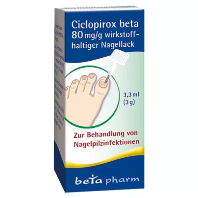 Ciclopirox beta 80 mg/g aktiv neglelakk, 3,3 ml