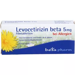 LEVOCETIRIZIN beta 5 mg filmdrasjerte tabletter, 6 stk