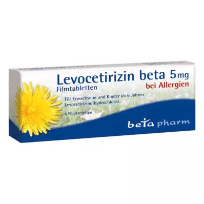 Levocetirizin beta 5 mg filmdrasjerte tabletter (6 stk) Levocetirizin beta 5 mg filmdrasjerte tabletter (6 stk)