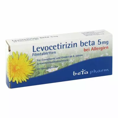 LEVOCETIRIZIN beta 5 mg filmdrasjerte tabletter, 20 stk